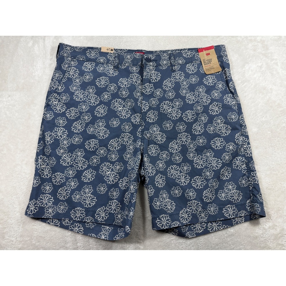 Levi's Mens XX Chino Relaxed Floral Print Blue Shorts W40 Meas: 42x8